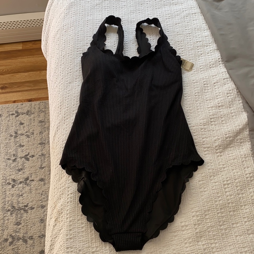 NWT black aerie scalloped one piece LONG